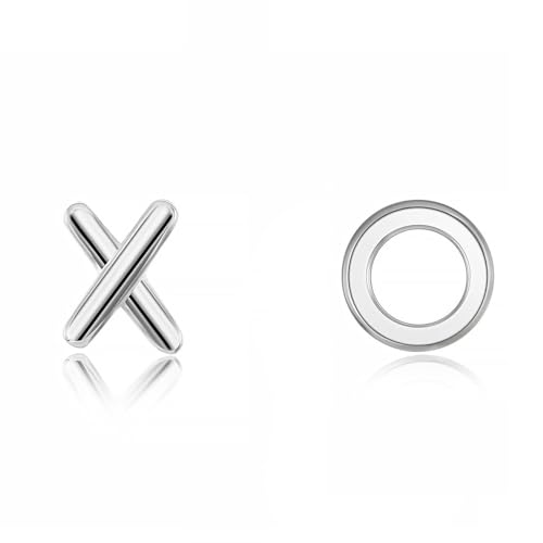 Silber Ohrringe für damen 925 Design mit „X“ und „O“ Form. Ohrstecker aus Silber 925 für Damen oder 18K Gold, ideal als Geschenk zum Muttertag... Ohrringe mädchen. Schmuck damen (Versilberung) von MARLION JEWELS