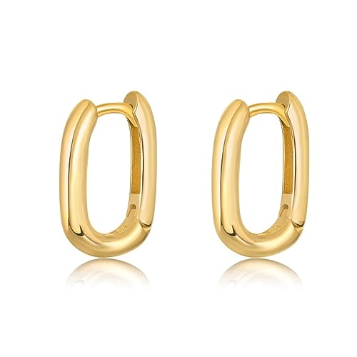 Silber Ohrringe für damen 925 Link Hoop Ohrringe. Creolen aus Silber 925 für Damen oder 18K Gold, ideal als Geschenk zum Muttertag... Ohrringe mädchen. Schmuck damen (Vergoldung) von MARLION JEWELS