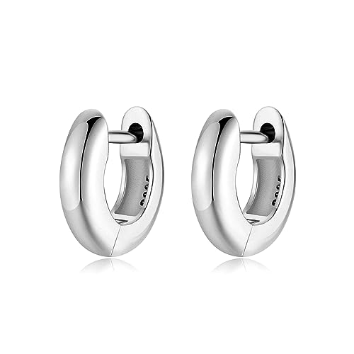 Silber Ohrringe für damen 925 dicker Ring, elegantes Design. Creolen aus Silber 925 für Damen oder 18K Gold, ideal als Geschenk zum Muttertag... Ohrringe mädchen. Schmuck damen (Versilberung) von MARLION JEWELS