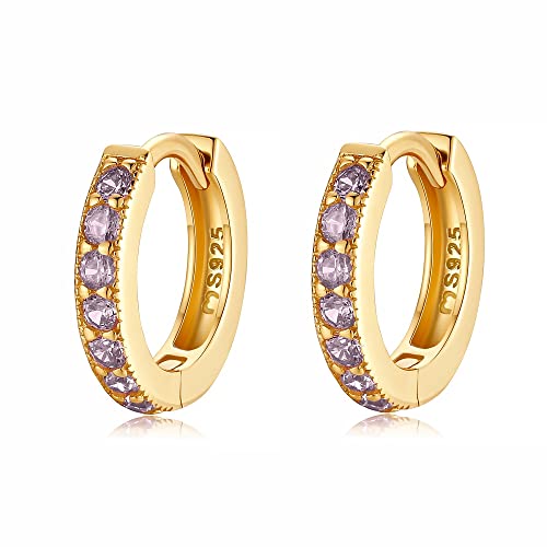 Silber Ohrringe für damen 925 mit Zirkonen in zwei Farben. Creolen aus Silber 925 für Damen oder 18K Gold, ideal als Geschenk zum Muttertag... Ohrringe mädchen. Schmuck damen (Vergoldung) von MARLION JEWELS