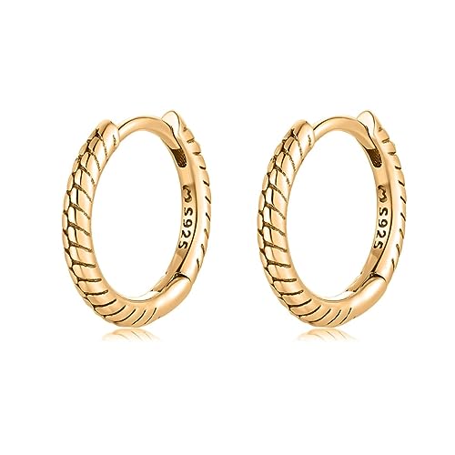 Silber Ohrringe für damen 925 mit einem niedlichen Linien-Design. Creolen aus Silber 925 für Damen oder 18K Gold, ideal als Geschenk zum Muttertag... Ohrringe mädchen. Schmuck damen (Vergoldung) von MARLION JEWELS