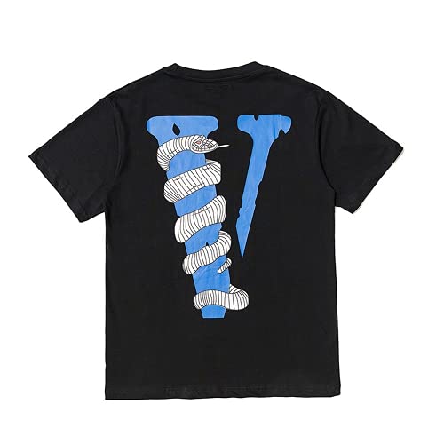 MARLLCO Big V Letter Shirt Vlone Shirt Snake Smoke Angel Wings Kurzarm T-Shirt Smiley Face Trend T-Shirt Herren Damen Jungen - - Groß von MARLLCO