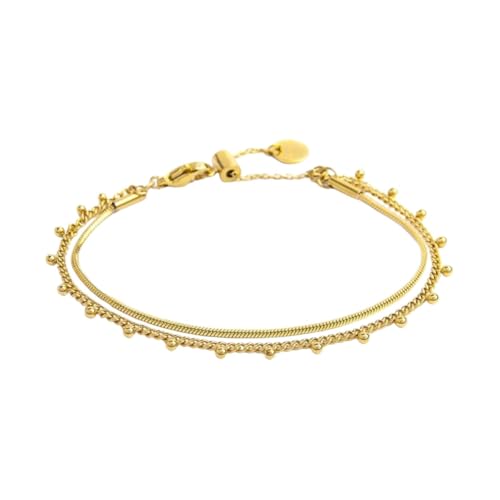 MARLU' Armband Doppelkette Schlangenkette mit Kugeln 33BR0042G von MARLU'