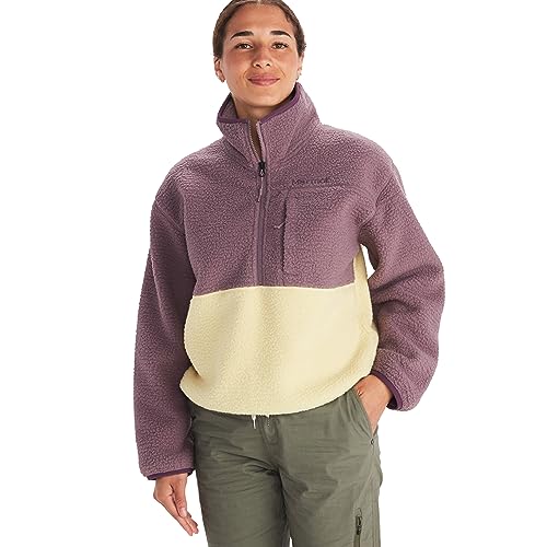 MARMOT Damen Aros Fleece 1/2 Zip Fleecejacke, Hazy Purple/Wheat, Medium von MARMOT