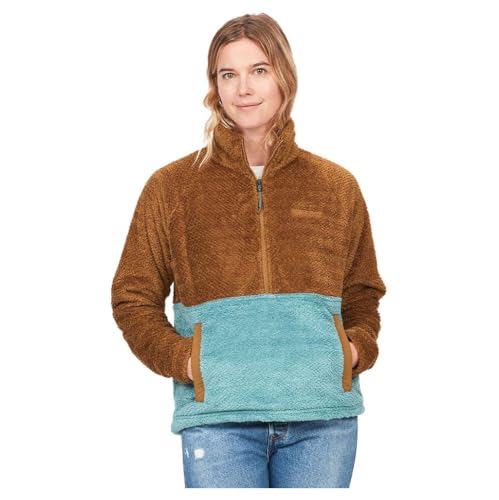 MARMOT Damen Homestead 1/2 Zip Fleece-Jacke, Hazel/Blue Agave, Medium von MARMOT