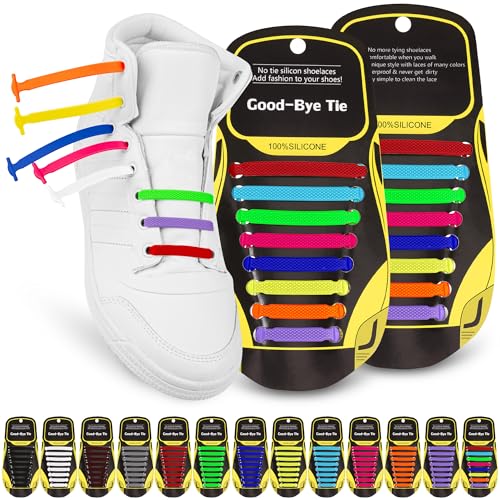 SULPO Elastische Silikon Schnürsenkel – Ohne Binden – Silikonschnürsenkel – Schnürsenkelersatz, Schleifenlose Schuhbänder – Gummischnürsenkel für alle Schuhe – Kinder & Erwachsene (Mischen) von SULPO