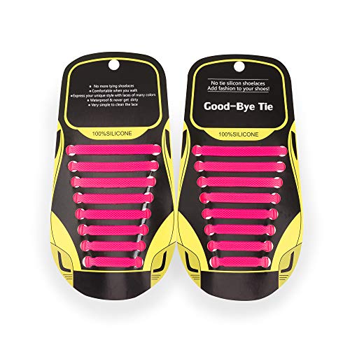 SULPO Elastische Silikon Schnürsenkel – Ohne Binden – Silikonschnürsenkel – Schnürsenkelersatz, Schleifenlose Schuhbänder – Gummischnürsenkel für alle Schuhe – Kinder & Erwachsene (Pink) von SULPO