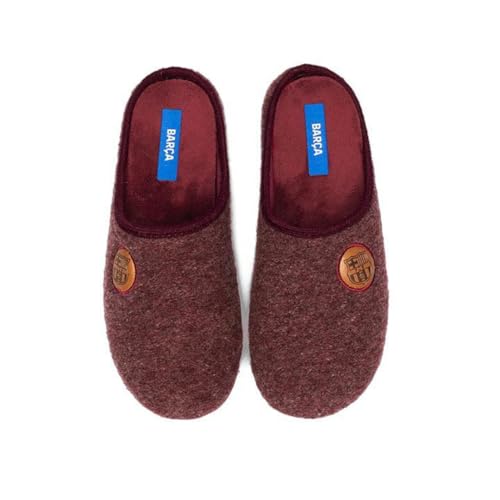 MARPEN SLIPPERS, Offizielle FC Barcelona Fußball Winter Hausschuhe Unisex für Herren oder Damen, Bordeaux Offene, Größe 46-47 von MARPEN SLIPPERS