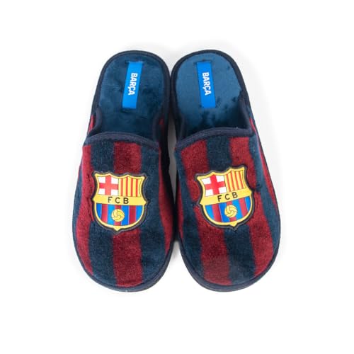 MARPEN SLIPPERS, Offizielle FC Barcelona Fußball Winter Hausschuhe mit flexibler Sohle Unisex für Herren oder Damen, Blaugrana Offene, Größe 47 von MARPEN SLIPPERS