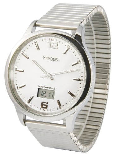MARQUIS Elegante Herren Funkuhr (Junghans-Uhrwerk) Gehäuse und Armband aus Edelstahl 964.6120 von MARQUIS