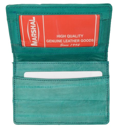 EEL Visitenkartenetui aus Hautleder #E324, Blaugrün/Ein Hauch von Paradies (Trace of Paradise), 4” x 3” von MARSHAL