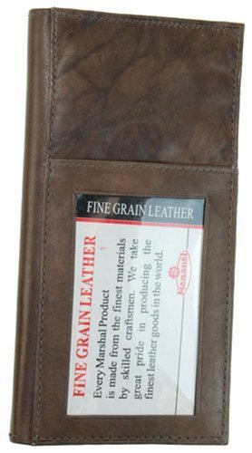 MARSHAL 256CF Scheckbuchhüllen aus echtem Leder, Braun, 22” x 10” x 10.5", Faltbare Brieftasche von MARSHAL