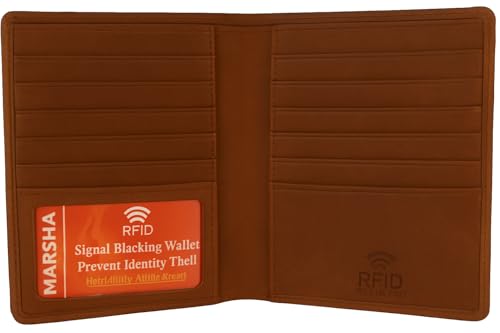 RFID-blockierendes, faltbares Hipster-Kreditkartenetui aus hochwertigem Lammleder, antik, medium, Faltbar von MARSHAL