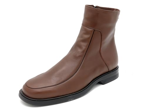 Herren Stiefel Zipper Herren Herbstschuhe Boots Goodyear warm Kunstfell Futter Stiefeletten Leder braun 39 von MARTTELY