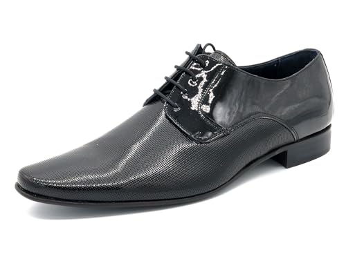 Leder Schnürhalbschuhe Anzugschuhe mit Ledersohle Herren Business Schuhe schwarz 38 von MARTTELY
