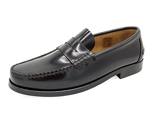MARTTELY Herren Business Schuhe Leder Slipper Rahmengenäht Ledersohle Penny Loafer Anzugschuhe Slip-On Halbschuhe klassisch elegant Schwarz Größe 39 EU von MARTTELY