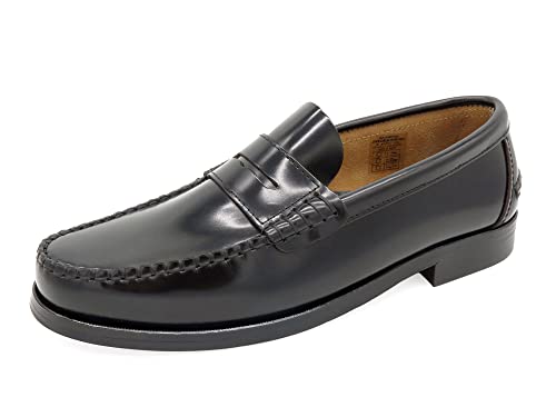 MARTTELY Herren Business Schuhe Leder Slipper Rahmengenäht Ledersohle Penny Loafer Anzugschuhe Slip-On Halbschuhe klassisch elegant Schwarz Größe 41 EU von MARTTELY