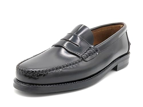 MARTTELY Herren Slipper Business Schuhe Rahmengenäht Penny Loafer Gummi Sohle Anzugschuhe Slip-On Halbschuhe klassisch elegant Black Schwarz 41 EU von MARTTELY