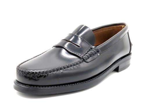 MARTTELY Herren Slipper Business Schuhe Rahmengenäht Penny Loafer Gummi Sohle Anzugschuhe Slip-On Halbschuhe klassisch elegant Black Schwarz 46 EU von MARTTELY