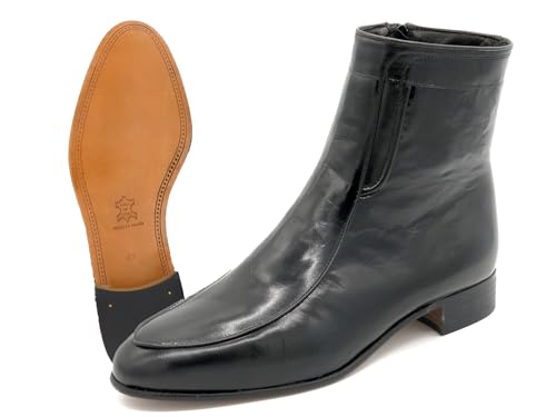MARTTELY Herren Stiefel Business Schuhe mit Ledersohle Business Stiefeletten mit Reißverschluss schwarz 38 von MARTTELY