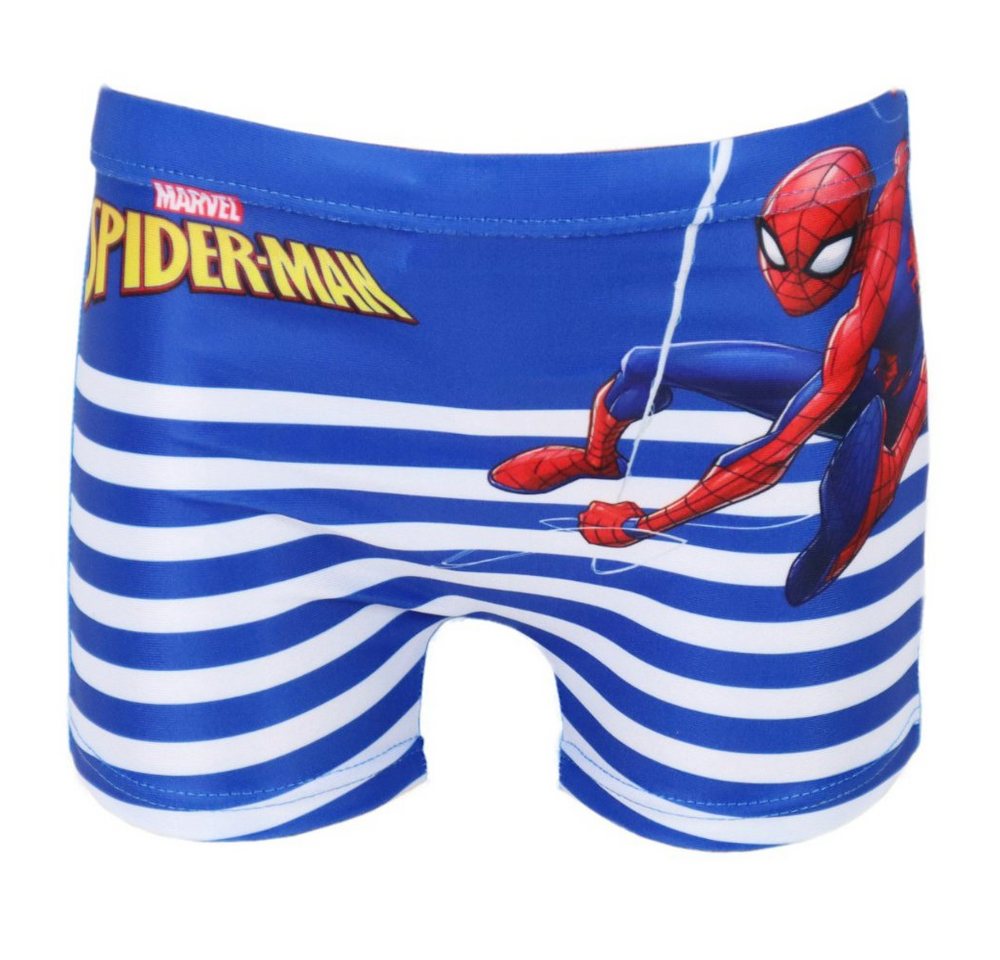 MARVEL Badehose Spider-Man Kinder Badeshorts Schwimmhose Gr. 98 bis 116, Blau von MARVEL