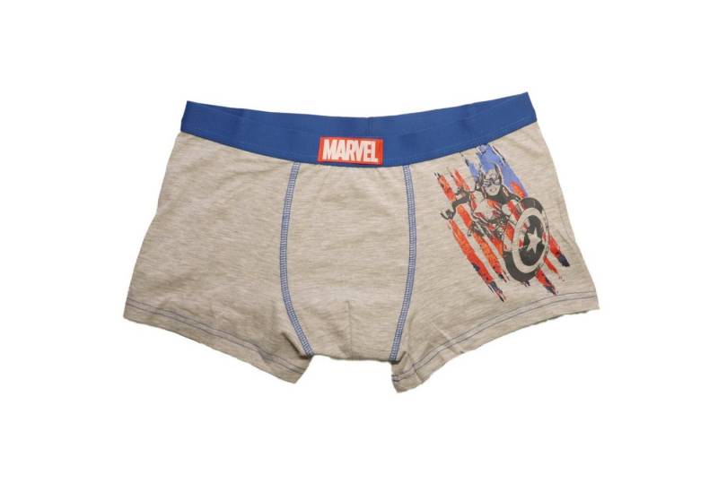 MARVEL Boxershorts Marvel Captain America Herren Unterwäsche Gr. M bis XXL, Grau von MARVEL