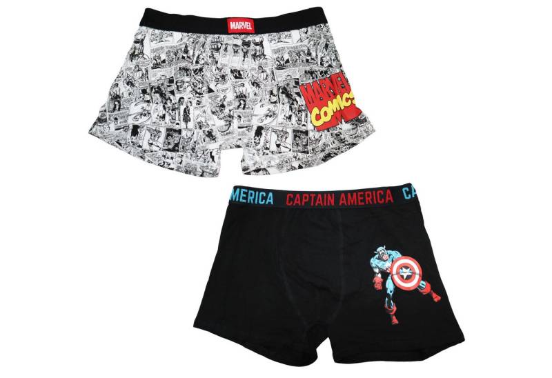 MARVEL Boxershorts Marvel Avengers America Herren Boxershorts Unterhose 2er Pack Gr. S bis XXL von MARVEL