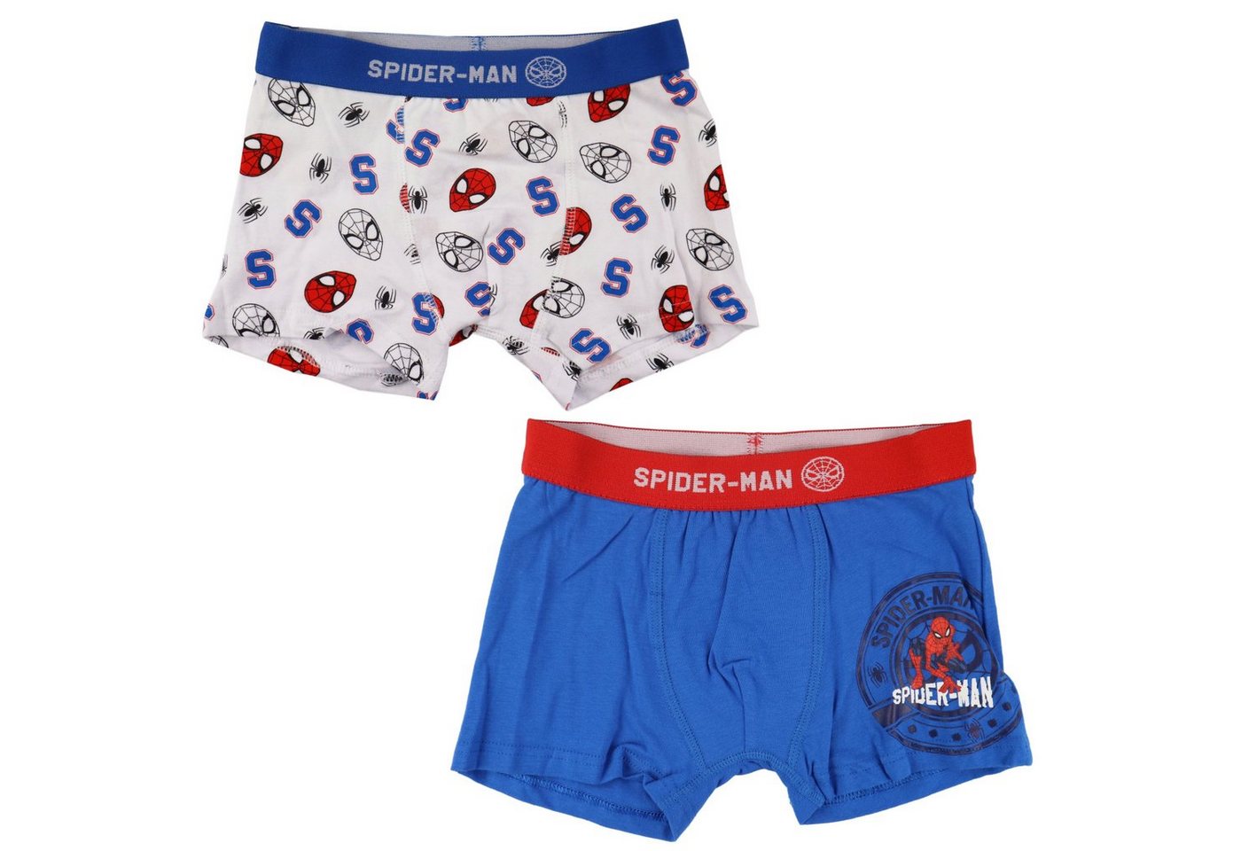 MARVEL Boxershorts Spiderman Kinder Jungen Boxershorts Unterhose 2er Pack Gr. 104 bis 134 von MARVEL