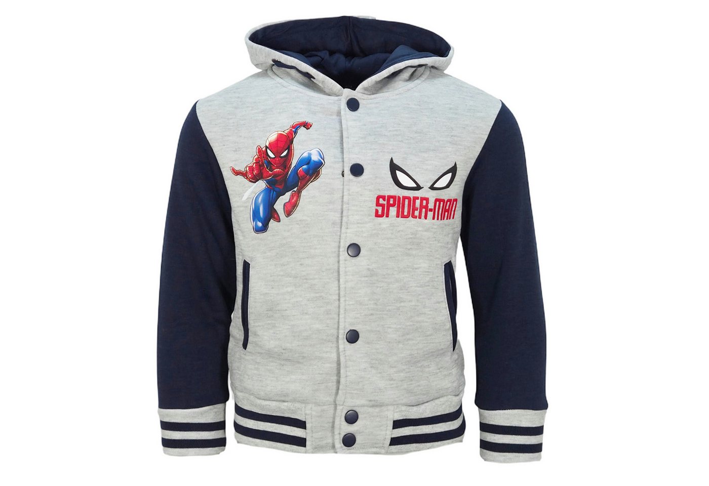 MARVEL Collegejacke Marvel Spiderman Kinder Jungen College Jacke Kapuzenjacke Gr. 98 bis 128 von MARVEL
