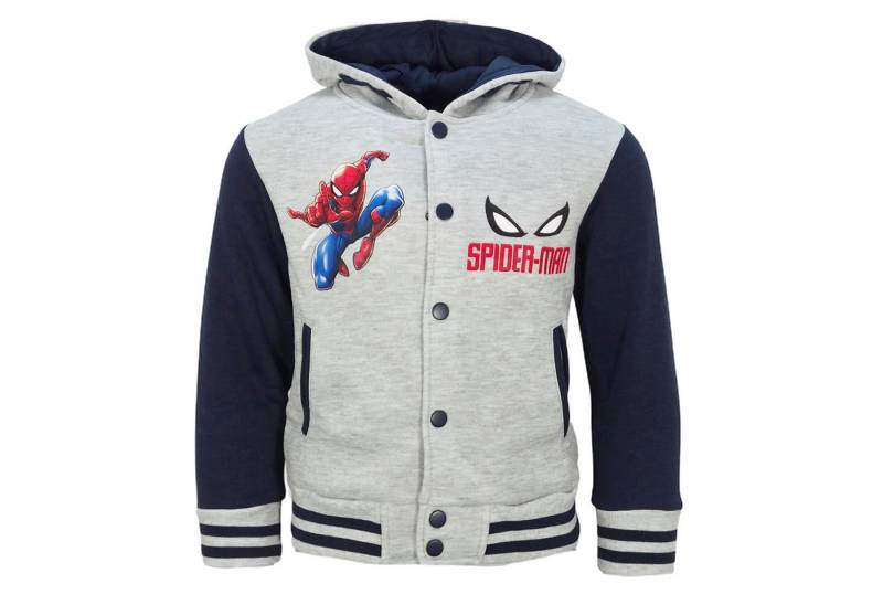 MARVEL Collegejacke Marvel Spiderman Kinder Jungen College Jacke Kapuzenjacke Gr. 98 bis 128 von MARVEL