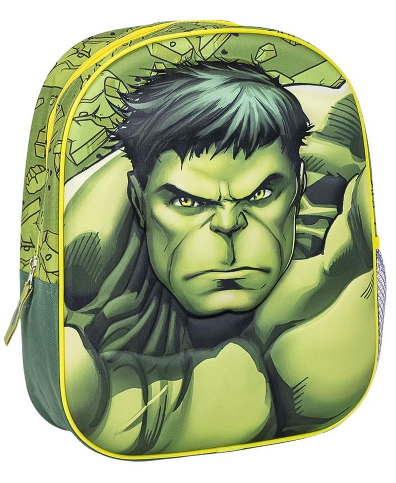 MARVEL Kindergartentasche HULK, 3D Kinder-Rucksack 31x25x10 cm von MARVEL