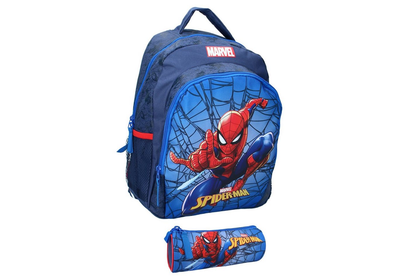 MARVEL Kinderrucksack Marvel Spiderman Kinder Rucksack mit Federmäppchen, H 35 x B 27 x T 18 cm von MARVEL