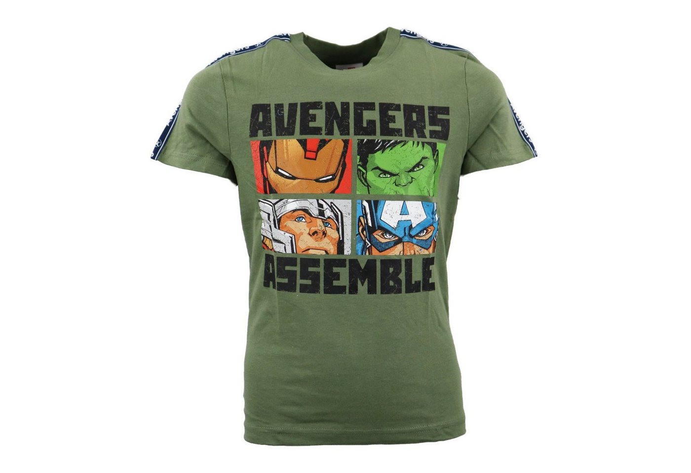 MARVEL Print-Shirt Marvel Avengers Kinder kurzarm T-Shirt Jungen Hulk Iron Man Gr. 104 bis 134, 100% Baumwolle von MARVEL