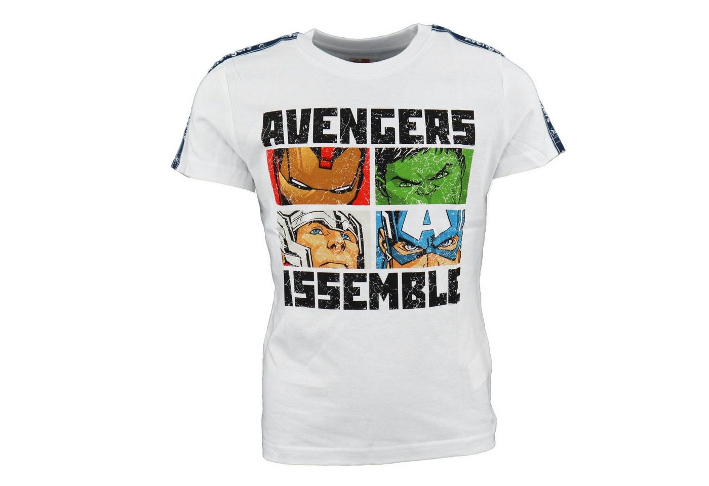 MARVEL Print-Shirt Marvel Avengers Kinder kurzarm T-Shirt Jungen Hulk Iron Man Gr. 104 bis 134, 100% Baumwolle von MARVEL