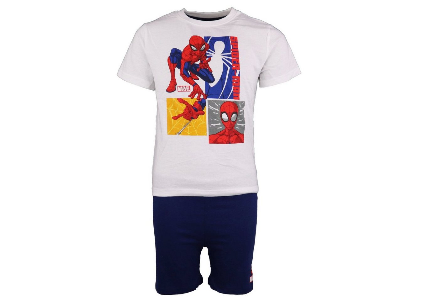 MARVEL Schlafanzug Spiderman Jungen Kinder Pyjama kurz Gr. 104 bis 134, Baumwolle von MARVEL