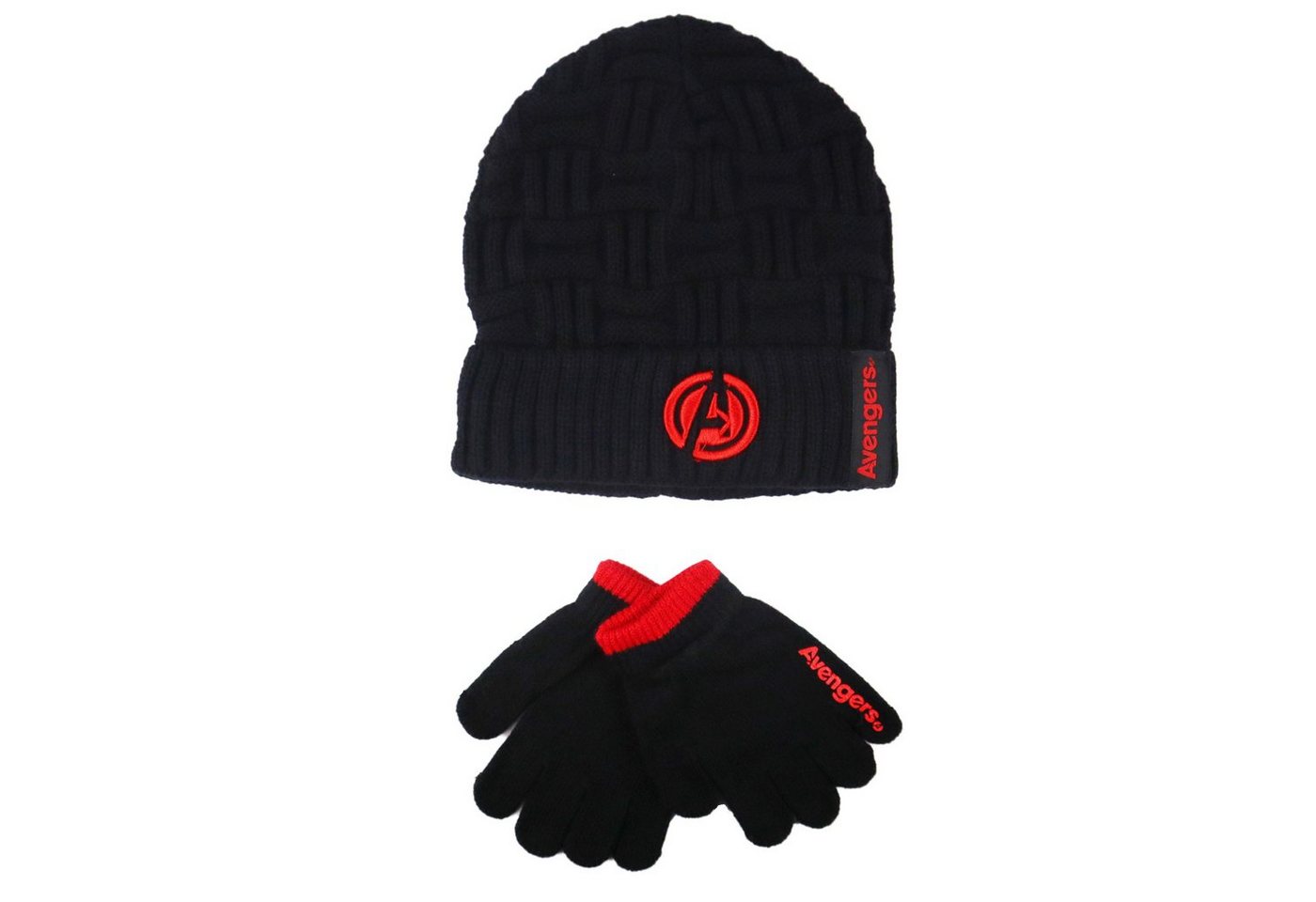 MARVEL Schlupfmütze Marvel Avengers Wintermütze plus Handschuhe für Jungen Gr. 54 oder 56 von MARVEL