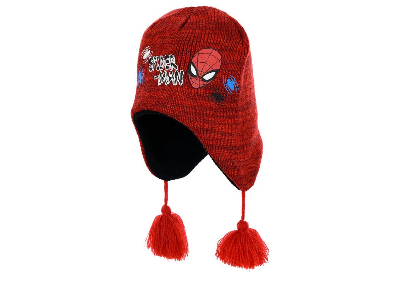 MARVEL Schlupfmütze Marvel Spiderman Kinder Wintermütze peruanische Mütze Kindermütze Gr. 52 bis 54 von MARVEL