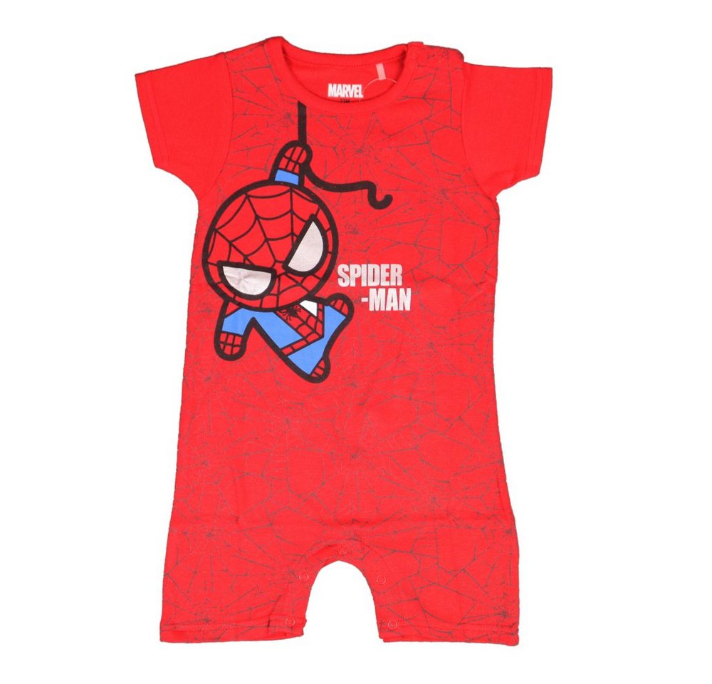 MARVEL Strampler Spiderman Baby kurzarm Einteiler Gr. 62 bis 92, in Rot von MARVEL