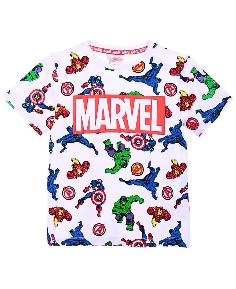 MARVEL T-Shirt Avengers Kinder Kurzarmshirt aus Baumwolljersey Gr.104 - 140 cm von MARVEL