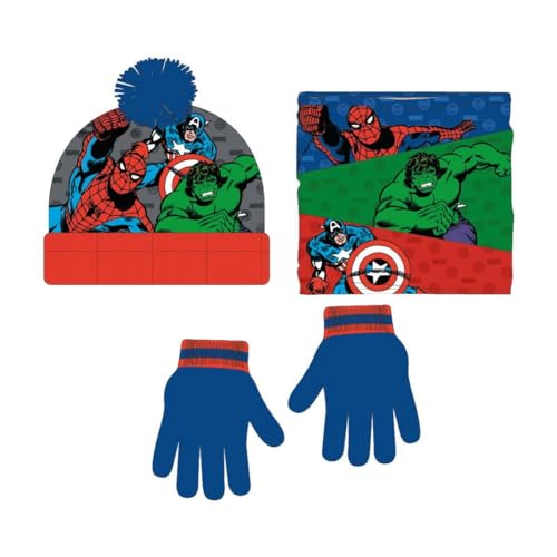 MARVEL Unisex Kids, Höschen Mütze und Handschuhe Set, Blau, Estándar von Marvel