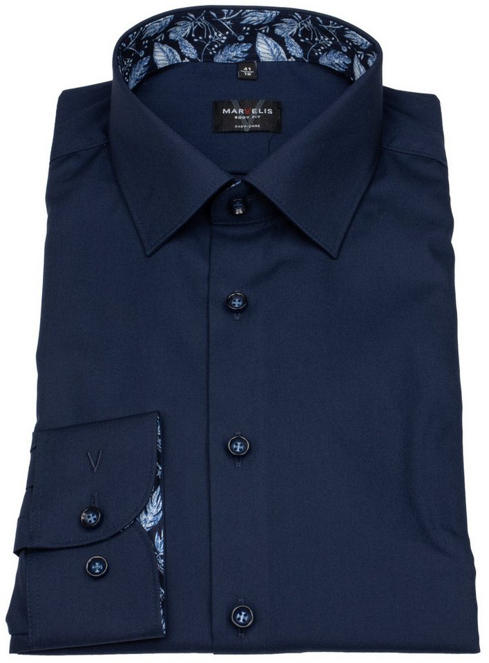 MARVELIS Businesshemd Body Fit stark tailliert Kentkragen von MARVELIS