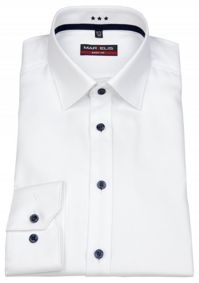 MARVELIS Businesshemd Body Fit stark tailliert Kentkragen von MARVELIS