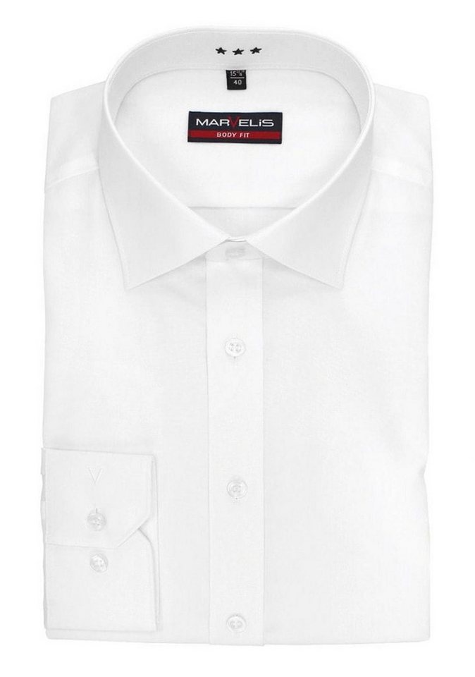 MARVELIS Businesshemd BODY FIT - Businesshemd Abnäher am Rücken von MARVELIS