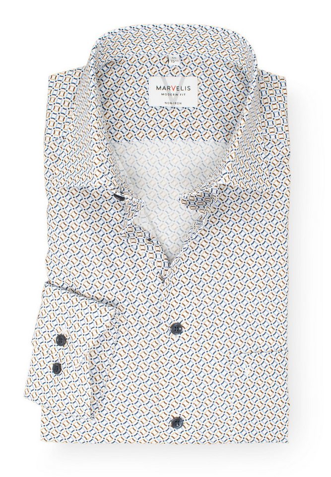 MARVELIS Businesshemd Modern Fit normale, leicht taillierte Schnittführung von MARVELIS
