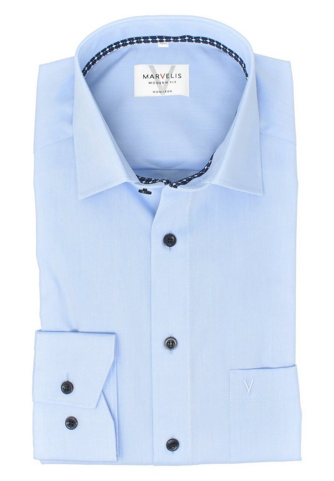 MARVELIS Businesshemd MODERN FIT - Businesshemd normale, leicht taillierte Schnittführung von MARVELIS