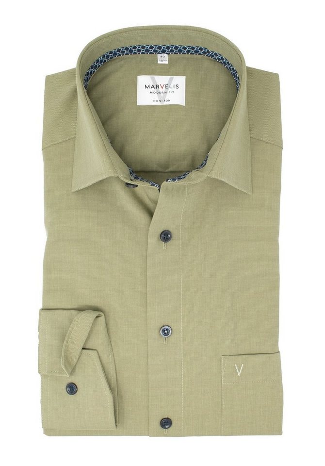 MARVELIS Businesshemd MODERN FIT - Businesshemd normale, leicht taillierte Schnittführung von MARVELIS