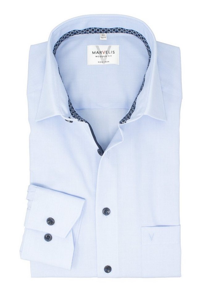 MARVELIS Businesshemd MODERN FIT - Businesshemd normale, leicht taillierte Schnittführung von MARVELIS