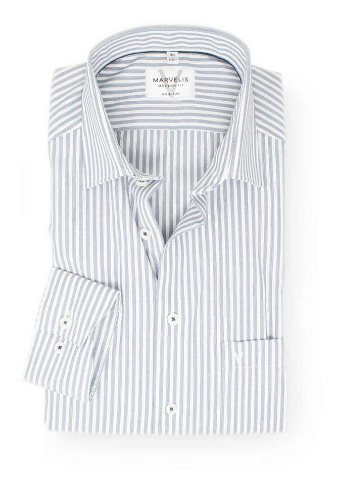 MARVELIS Businesshemd Modern Fit normale, leicht taillierte Schnittführung von MARVELIS