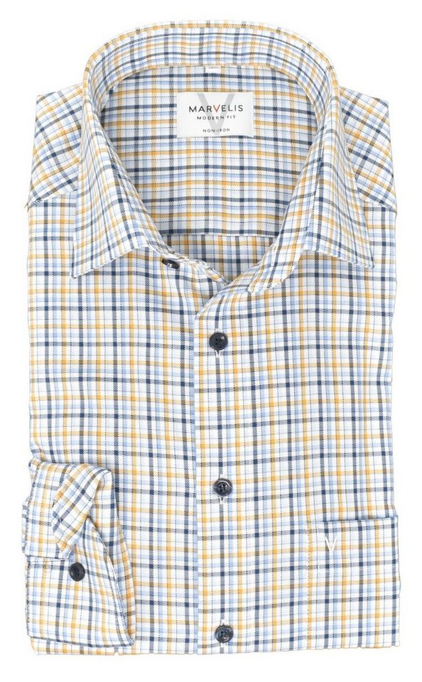 MARVELIS Businesshemd MODERN FIT - Businesshemd normale, leicht taillierte Schnittführung von MARVELIS