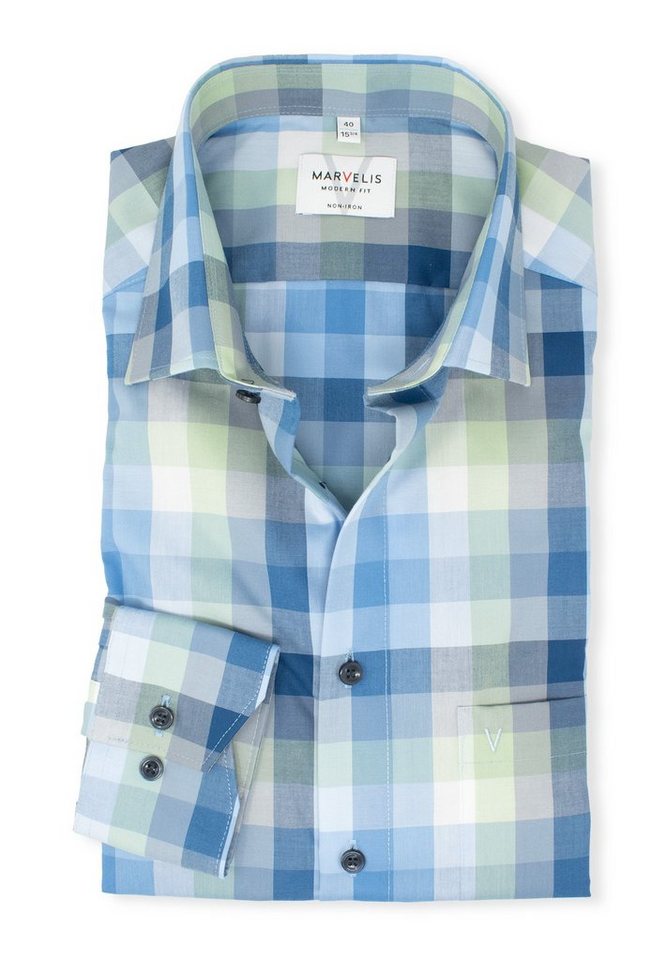MARVELIS Businesshemd MODERN FIT - Businesshemd normale, leicht taillierte Schnittführung von MARVELIS